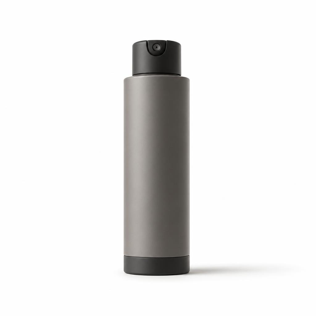Premium merkloze matte deodorantspuitbus op een warmwitte achtergrond